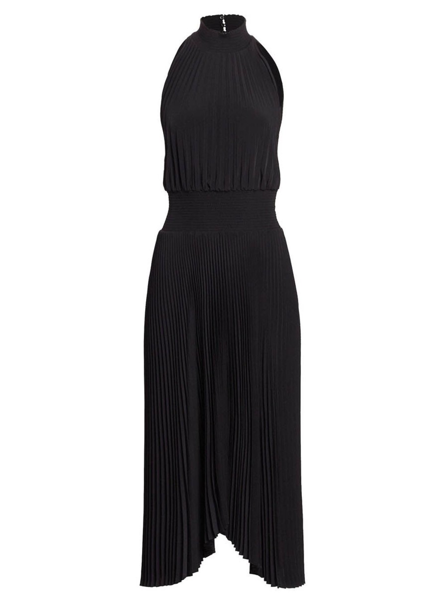 Clothing A.L.C. | Renzo Pleated Midi Dress Black