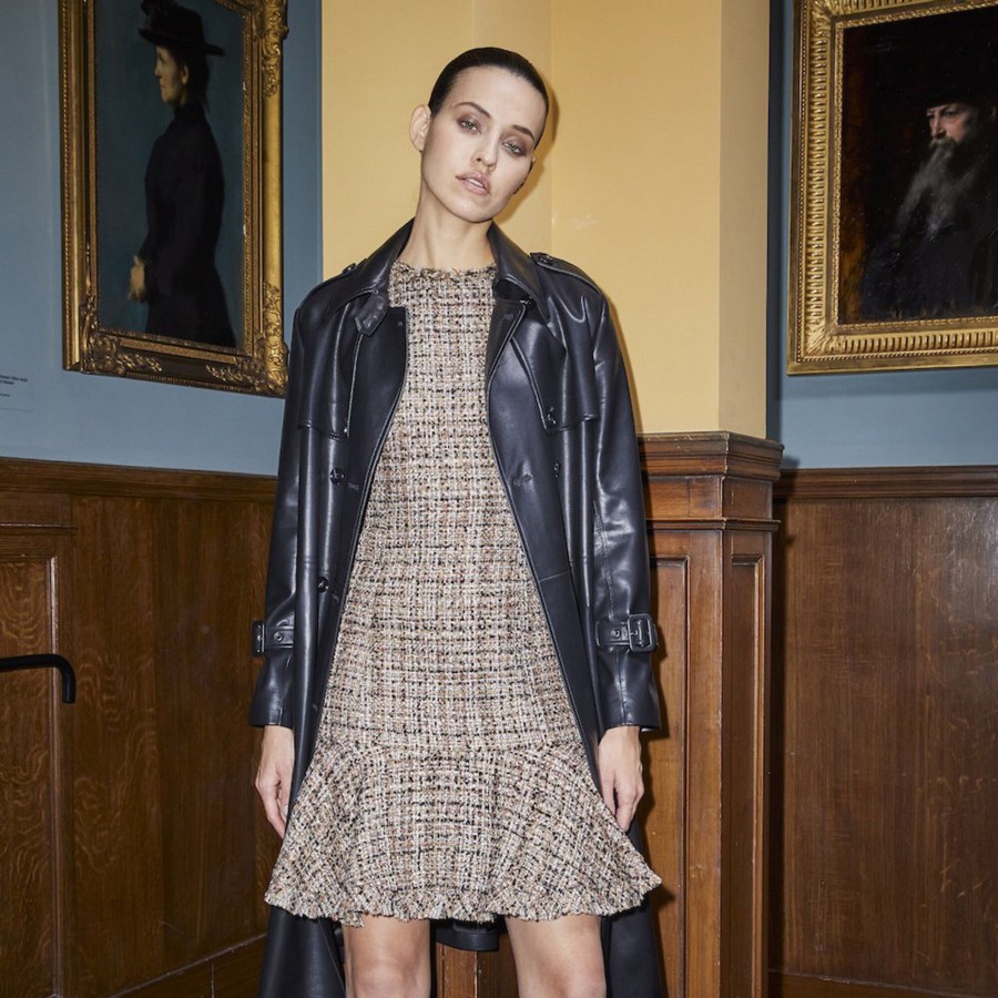 Clothing Kobi Halperin | Reilly Sleeveless Tweed Mini Dress Royale Gold