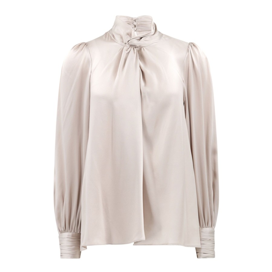Clothing Cinq à Sept | Brigette Silk Blouse Oyster