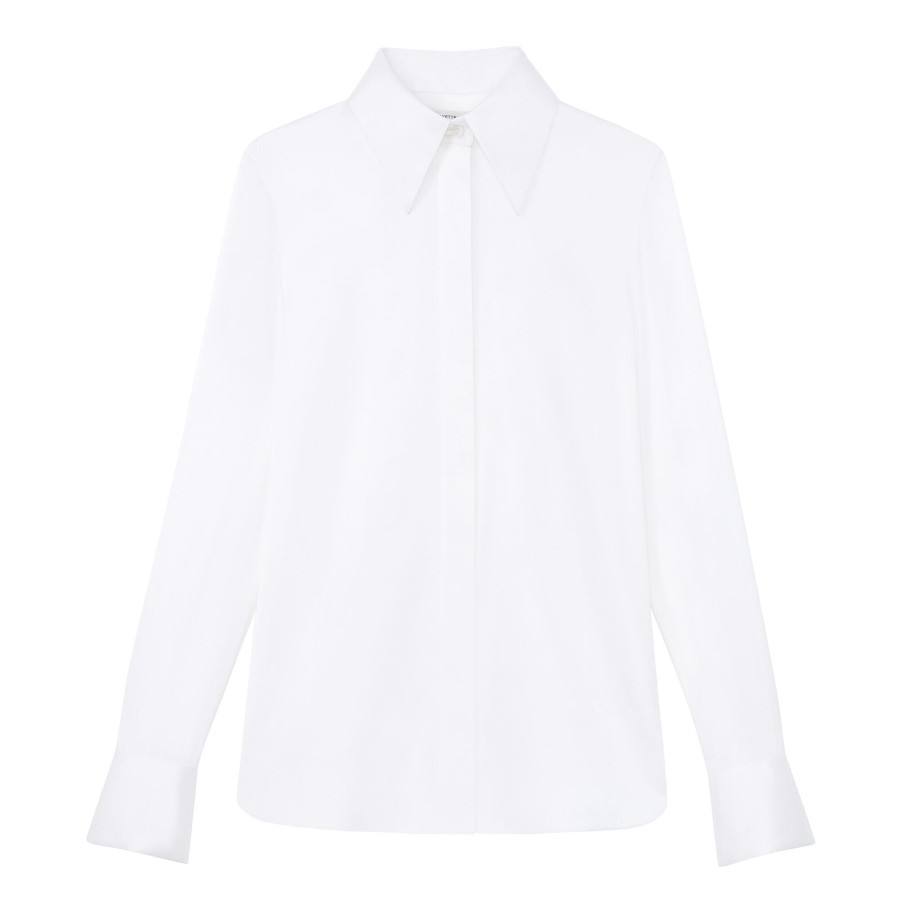 Clothing Lafayette 148 New York | Silk Charmeuse French Cuffed Blouse Cloud