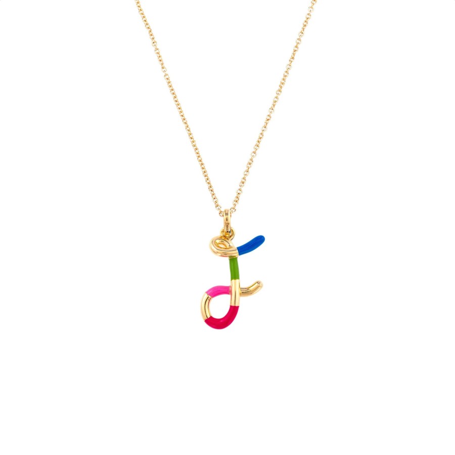Jewelry Bea Bongiasca | Letter F Charm Necklace Multi Pastello