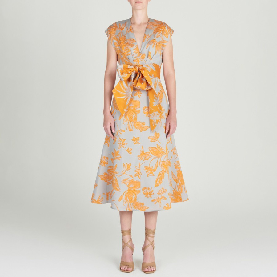 Clothing Silvia Tcherassi | Toledo Dress Apricot/Silver