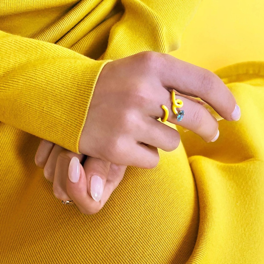 Jewelry Bea Bongiasca | Baby Vine Tendril Ring Yellow
