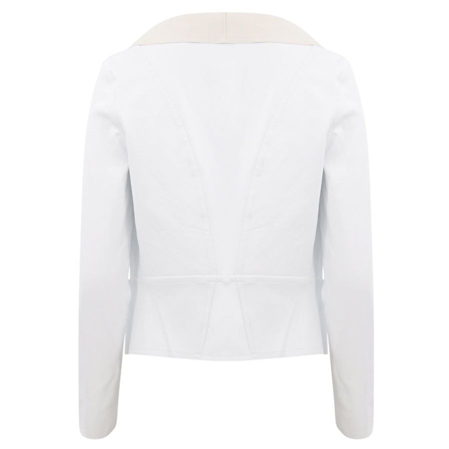 Clothing KZ_K Studio | Draped Leather Jacket Off White