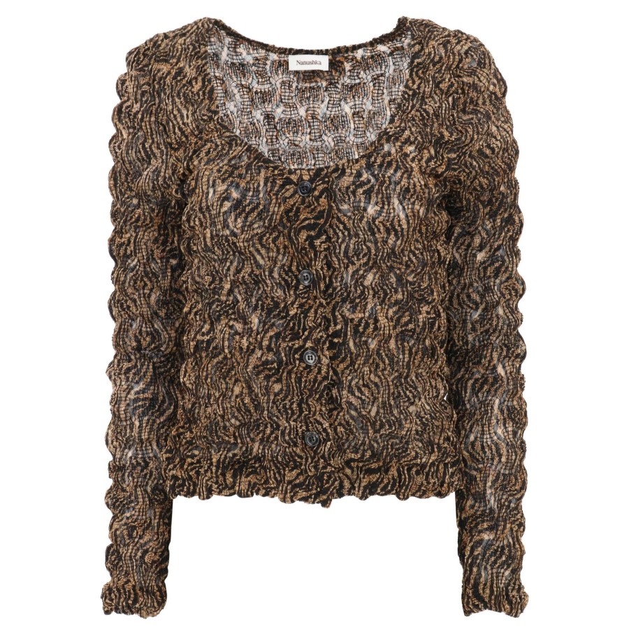Clothing Nanushka | Rosine Cropped Cardigan Zebra