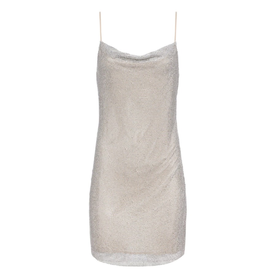 Clothing L'Agence | Benson Chainmail Dress Silver/Crystal