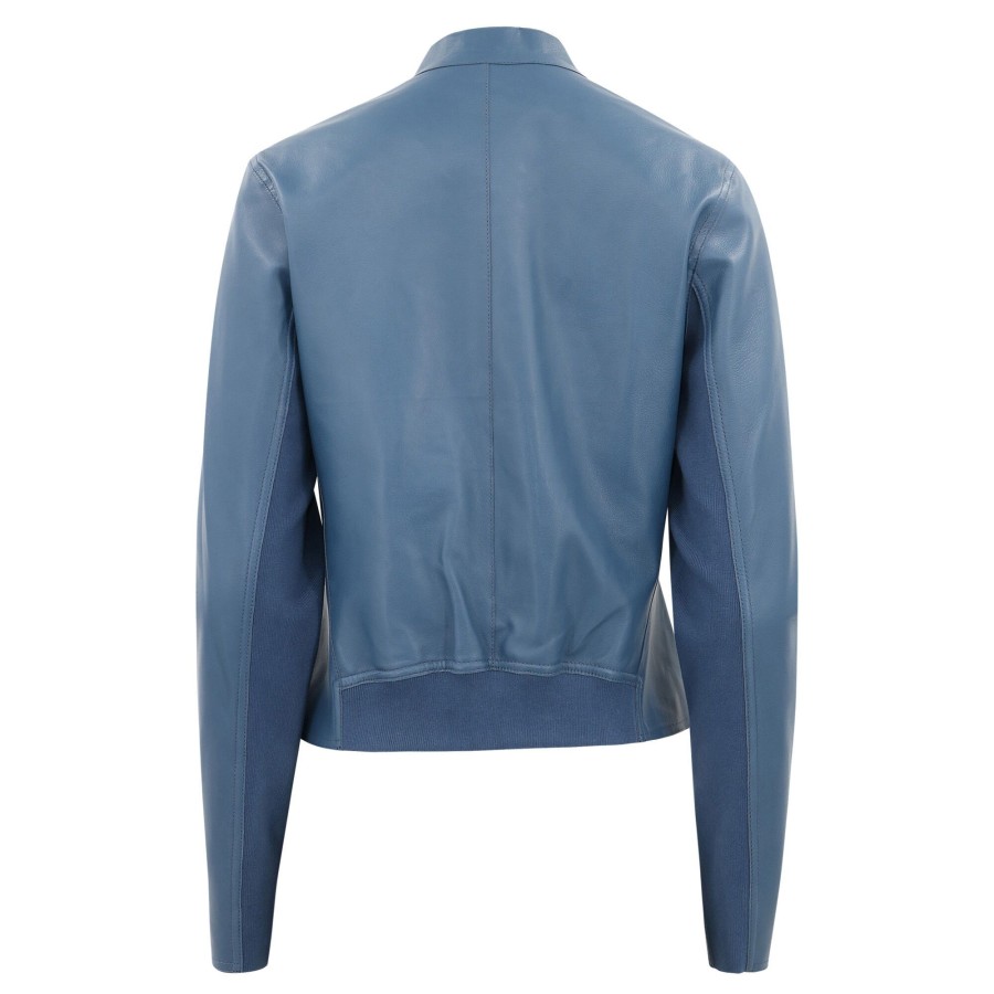 Clothing LaMarque | Chapin Reversible Leather Bomber Jacket Blue/Gold