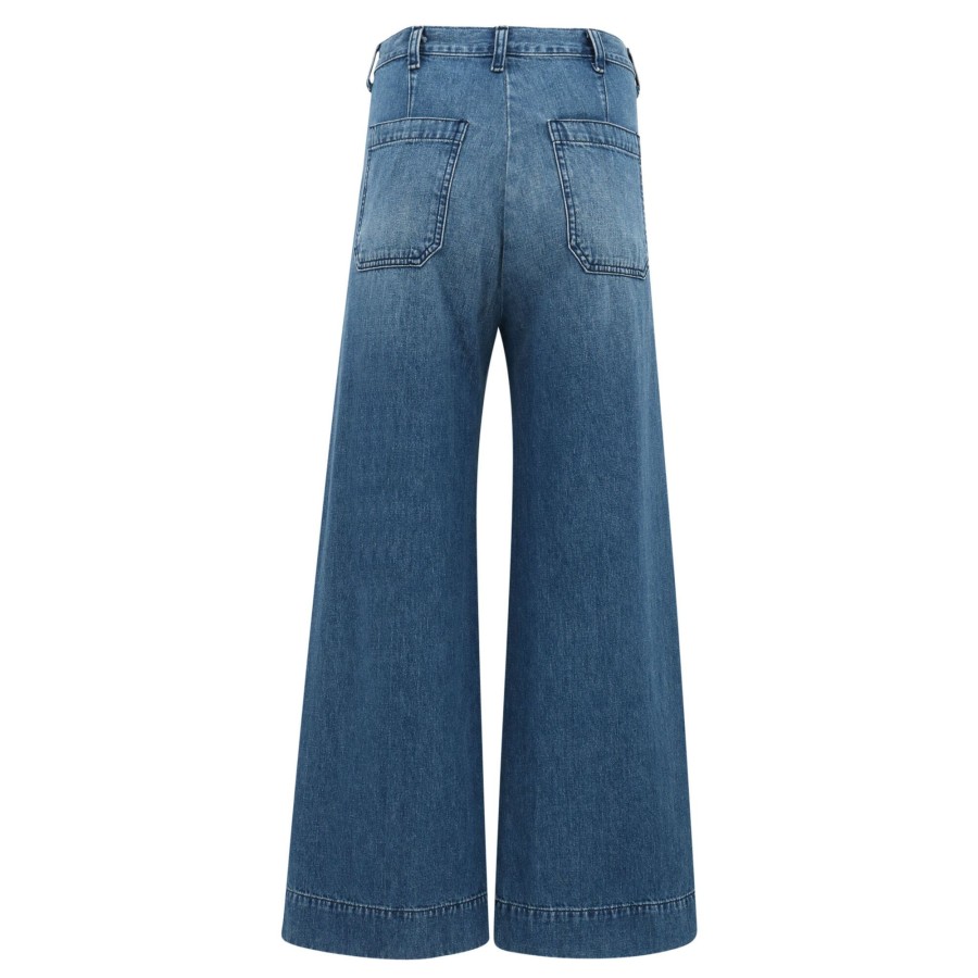 Clothing The Great | The Seafair Wide Leg Jeans Marina Wash
