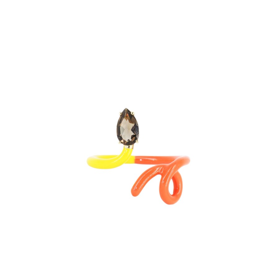 Jewelry Bea Bongiasca | Baby Vine Tendril Ring Sunflower/Japanese Orange
