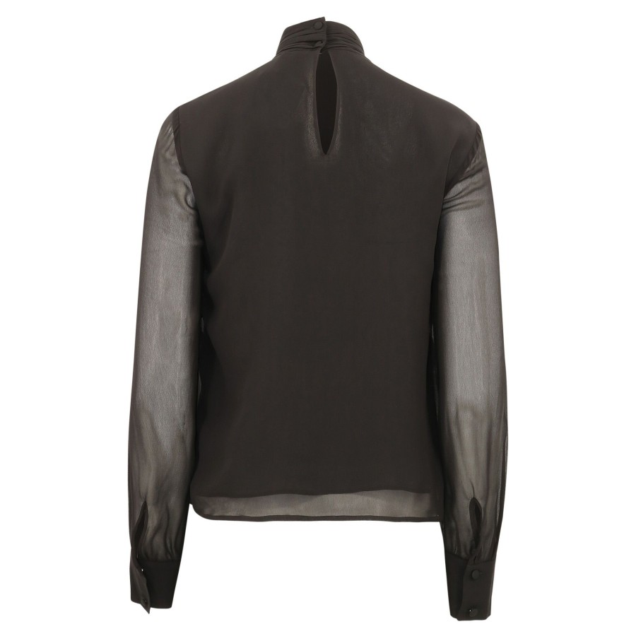 Clothing Derek Lam 10 Crosby | Valentine Neck Tie Blouse Black
