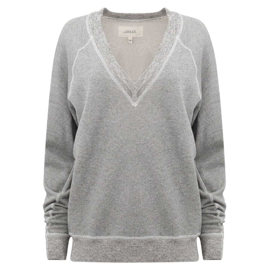 Clothing The Great | The V-Neck Sweatshirt Grey