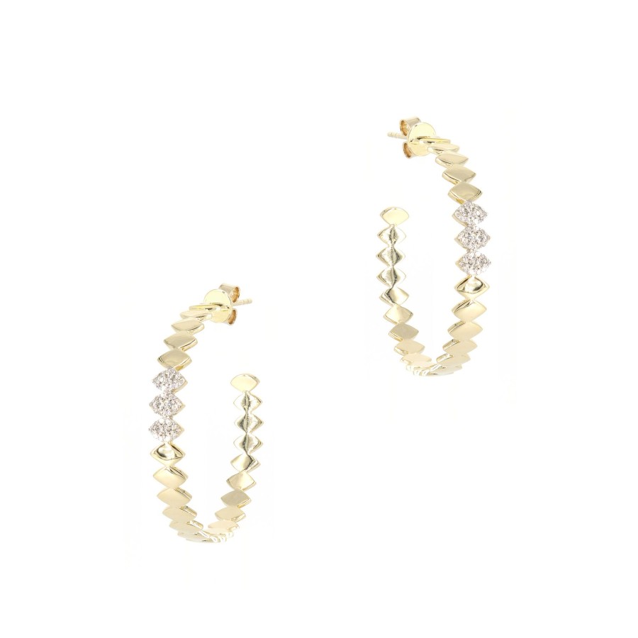Jewelry Kastel Designs | Argyle Diamon Hoop Earrings .21Ct