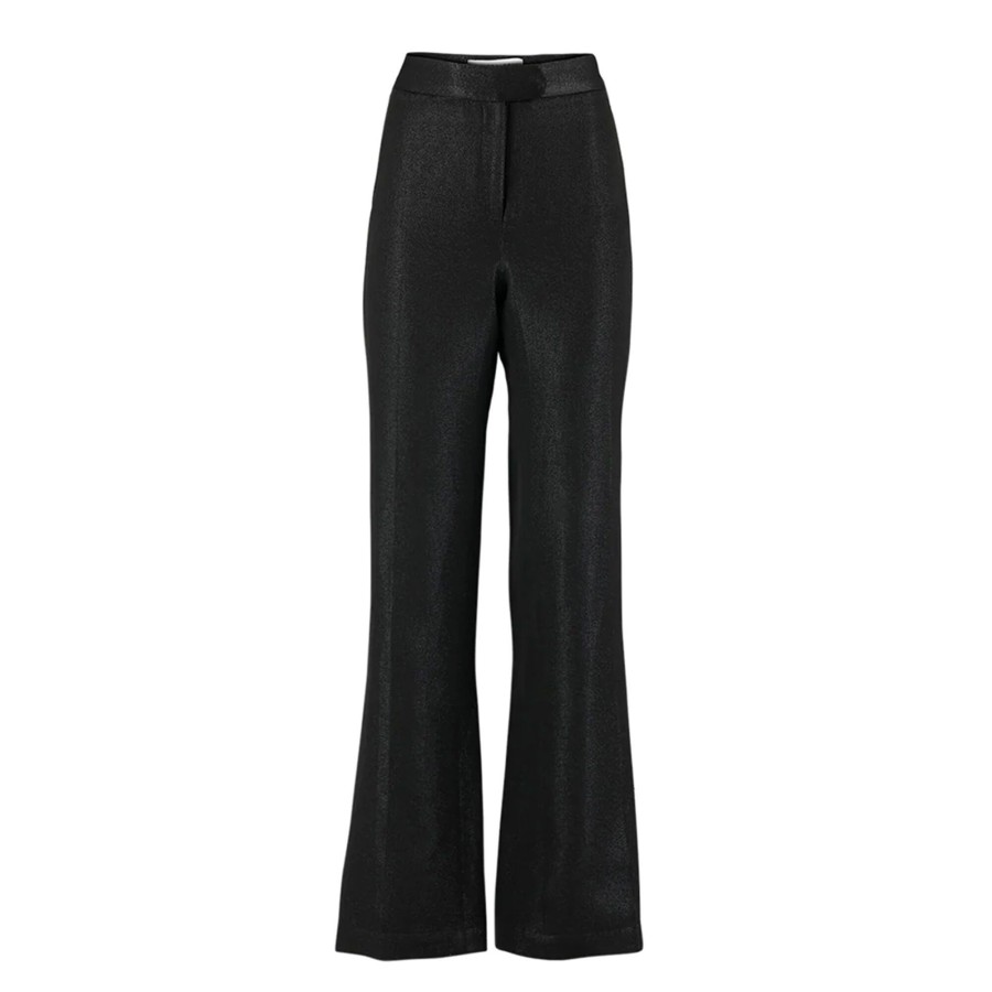 Clothing Sandra Weil | Smoking High Waist Satin Pant Black