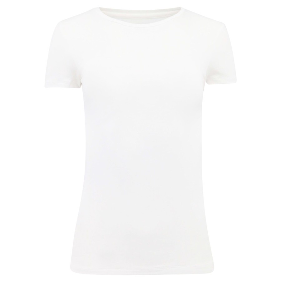 Clothing Majestic Filatures | Short Sleeve Crew Neck Tee Blanc