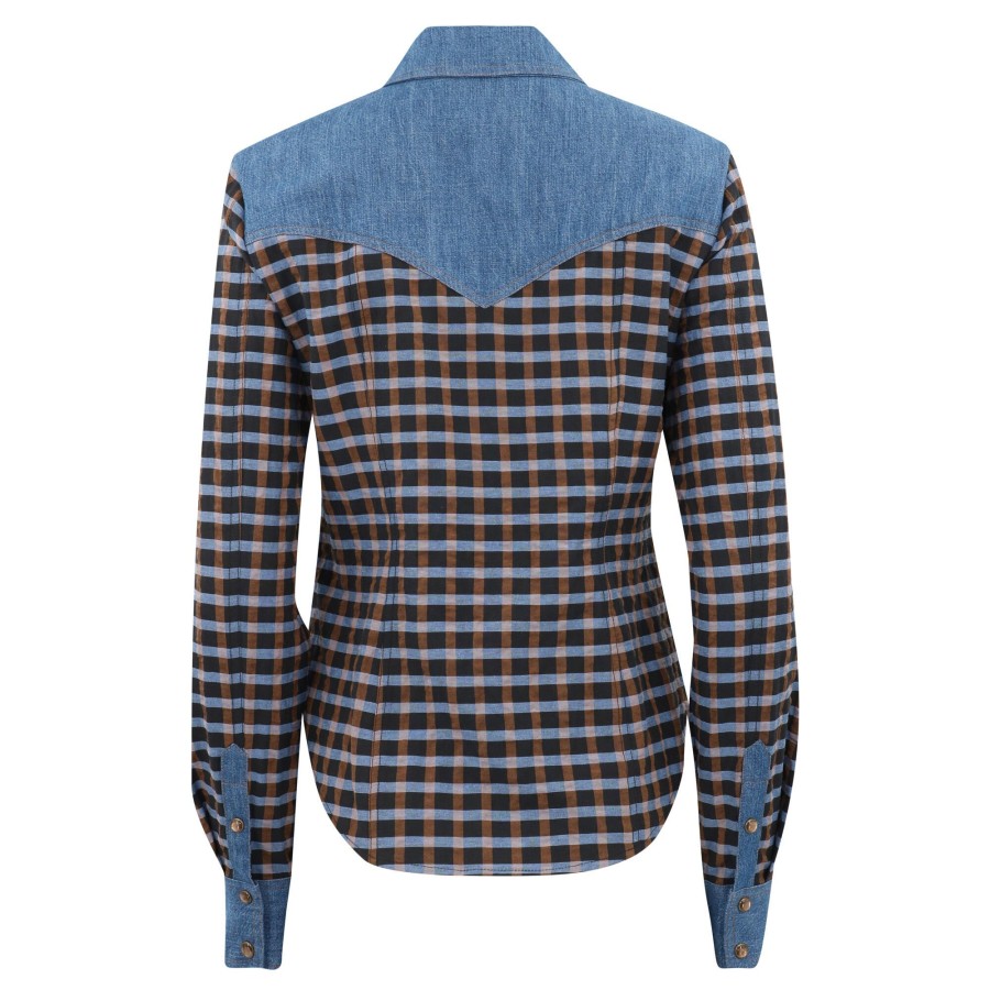 Clothing Veronica Beard | Reid Shirt Blue Multi