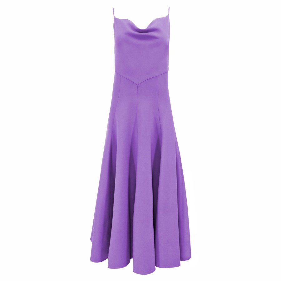 Clothing Oscar de la Renta | Cowl Neck Midi Dress Iris