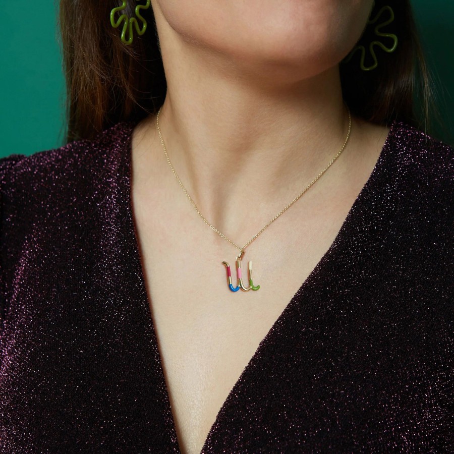 Jewelry Bea Bongiasca | Letter W Charm Necklace Multi