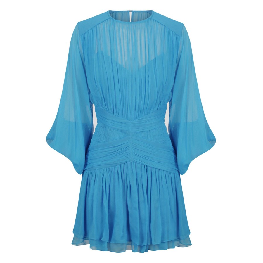 Clothing Shona Joy | Margot Round Neck Mini Dress Aqua
