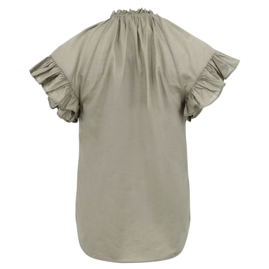 Clothing Veronica Beard | Milly Ruffled Shirt Marine