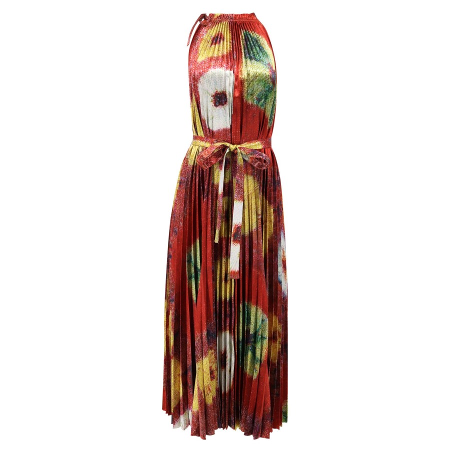 Clothing Ulla Johnson | Amiko Pleated Halter Midi Dress Medallion