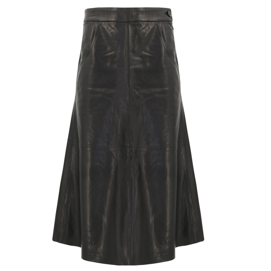 Clothing Citizens of Humanity | Aria Seamed Leather Skirt Black
