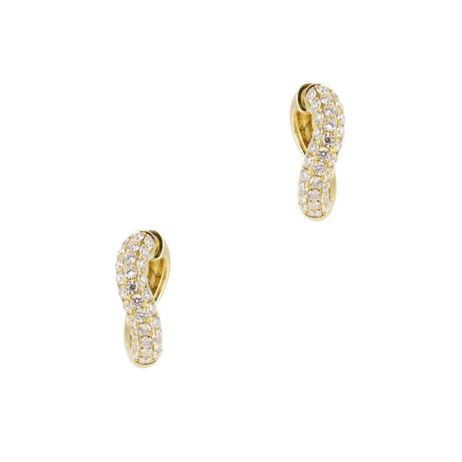 Jewelry Zofia Day | Pave Wave Huggies 14K