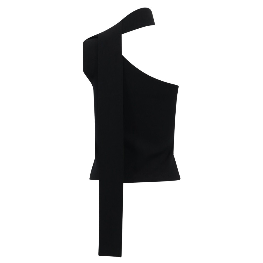 Clothing Adam Lippes | One Shoulder Top Black