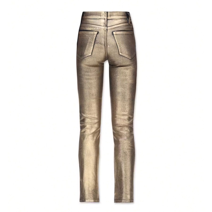 Clothing Frame | Le High Straight Coated Jean Gold Chrome