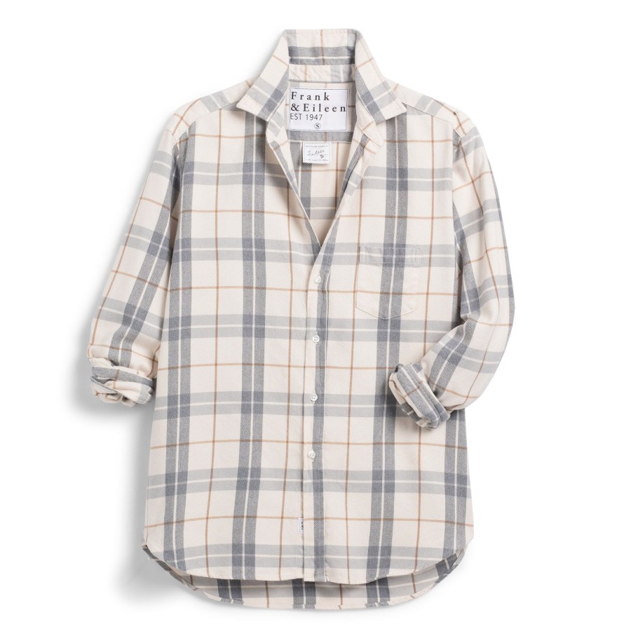 Clothing Frank & Eileen | Eileen Relaxed Button-Up Shirt Cream/Gray Plaid