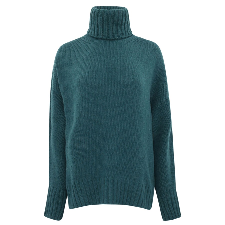 Clothing Another Tomorrow | Oversized Turtleneck Petrol