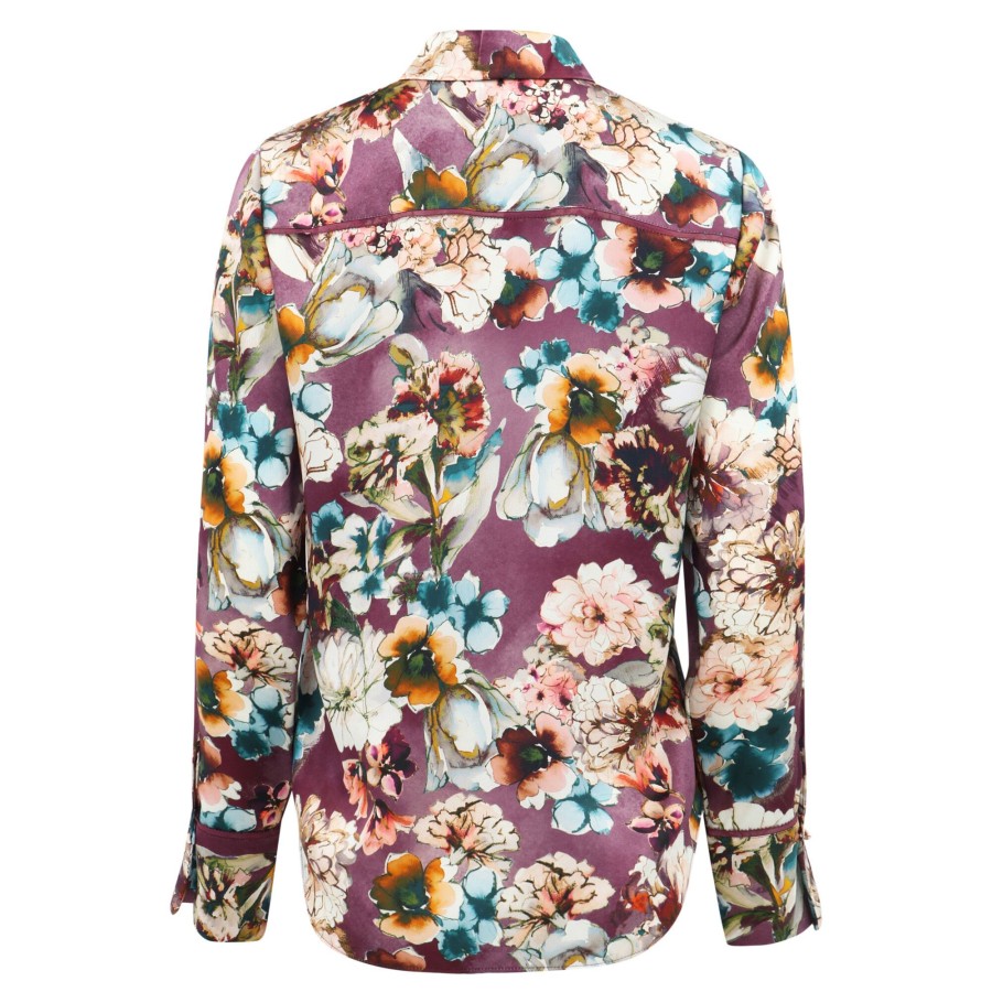 Clothing Go Silk | Go Best In Show Blouse Gold Lurex Floral