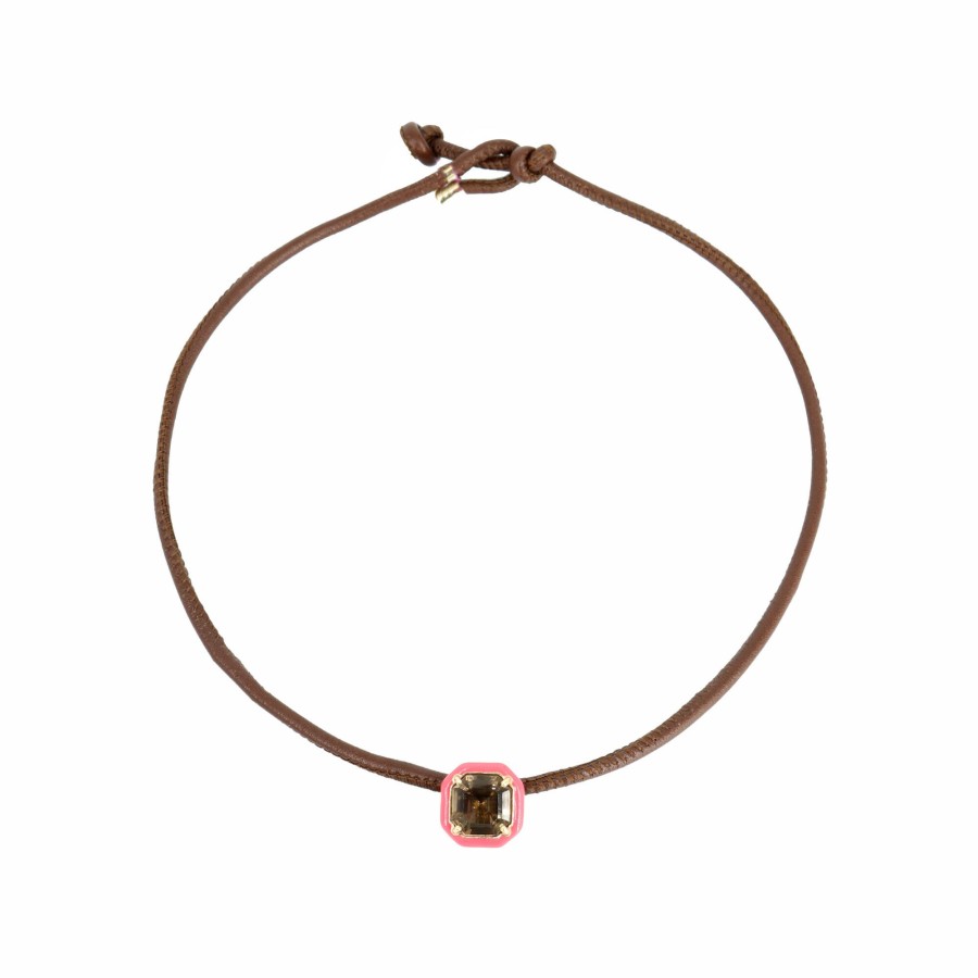 Jewelry Bea Bongiasca | Pop Choker With Octagon Dark Brown