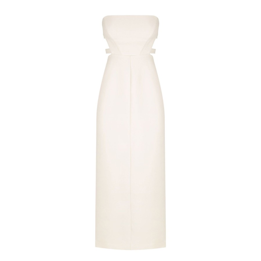 Clothing Shona Joy | Amura Splice Cut Out Midi Dress Cream