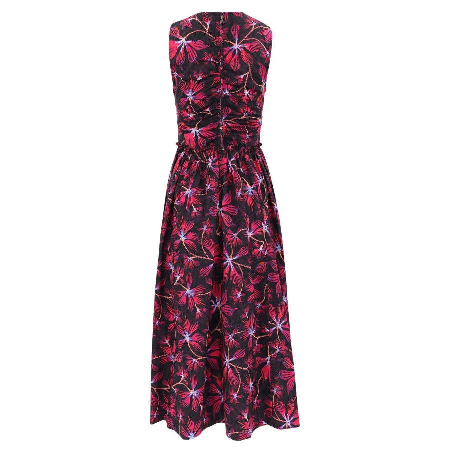 Clothing Ulla Johnson | Mimi Printed Midi Dress Zinnia