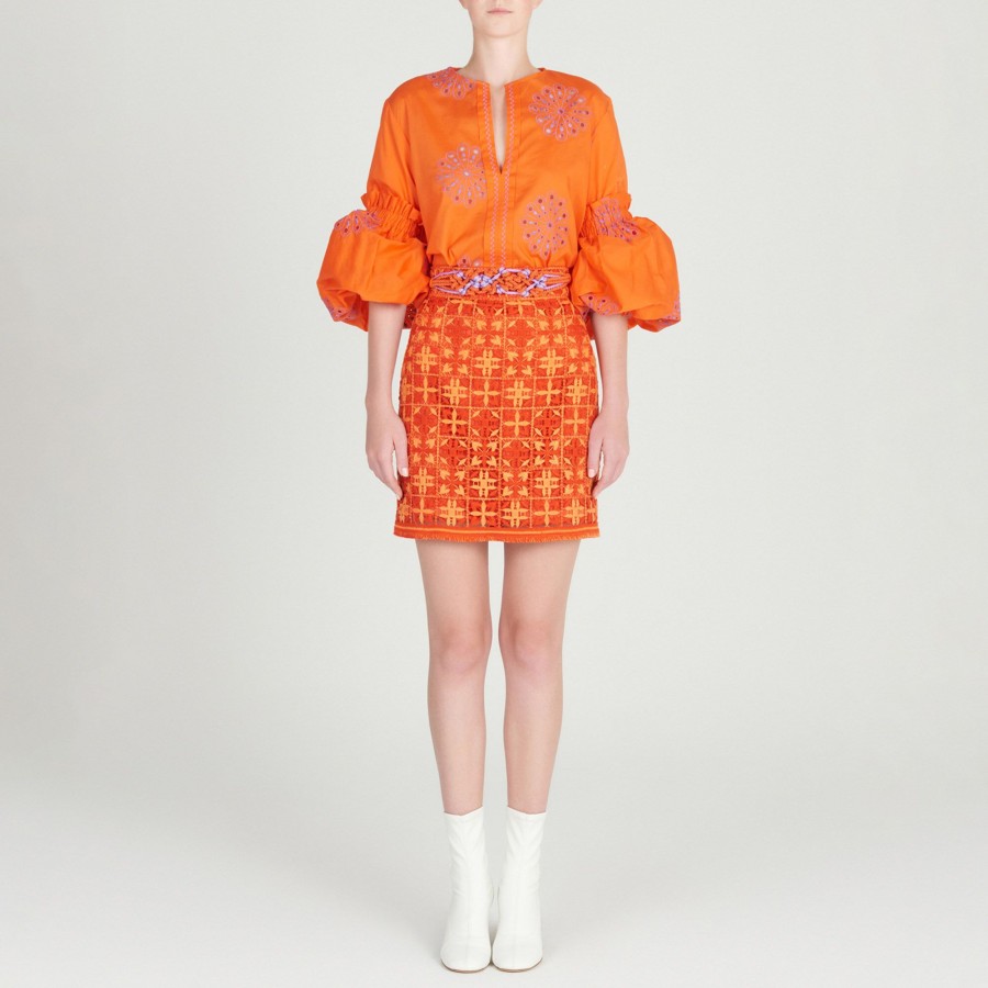 Clothing Silvia Tcherassi | Lucaya Blouse Orange/Lilac