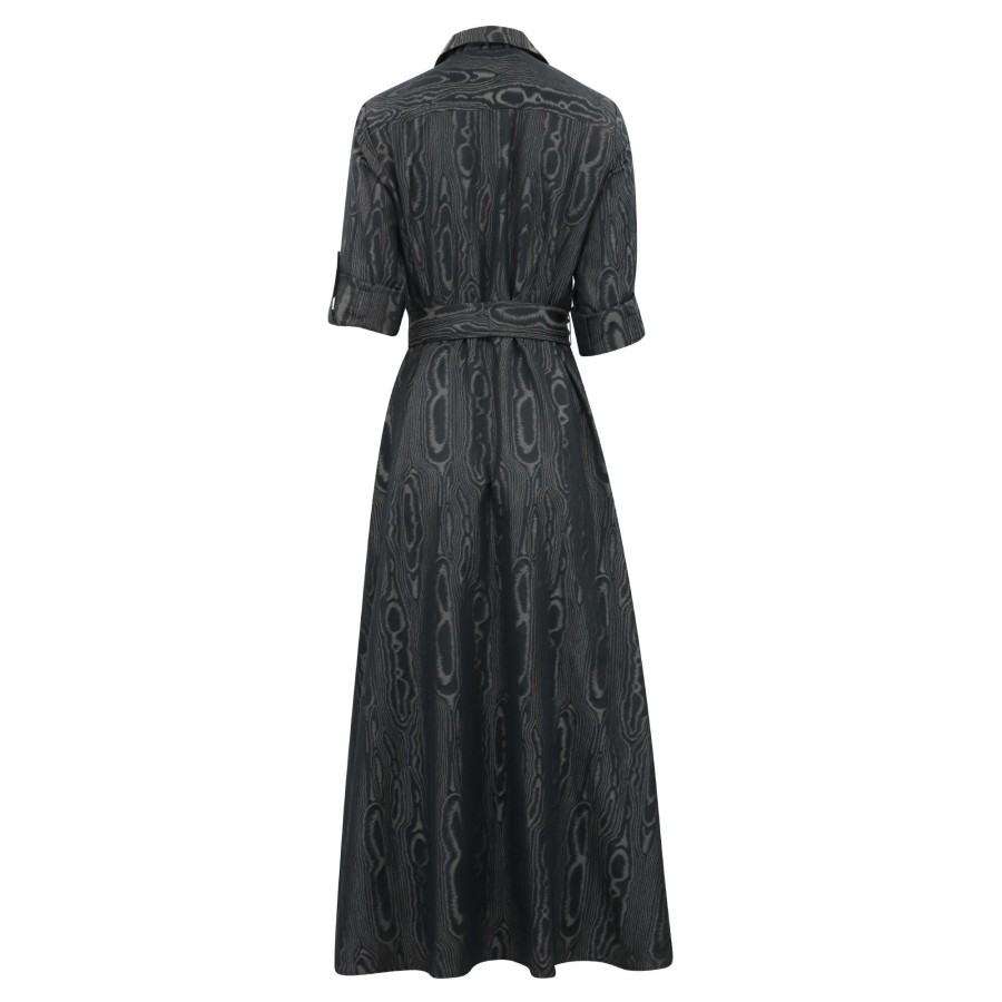 Clothing Finley | Laine Moire Jacquard Dress Black