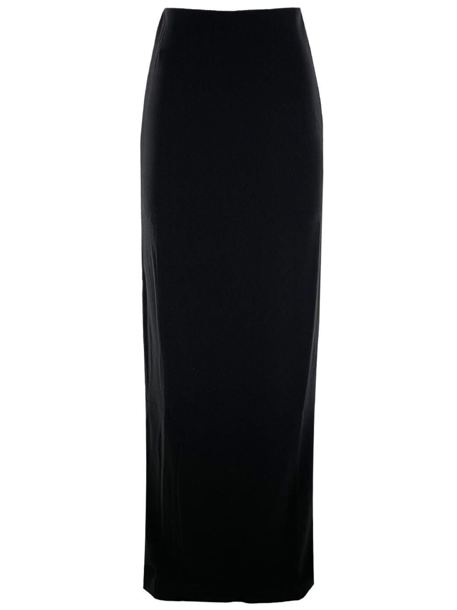 Clothing Emily Shalant | Crepe Column Skirt Black