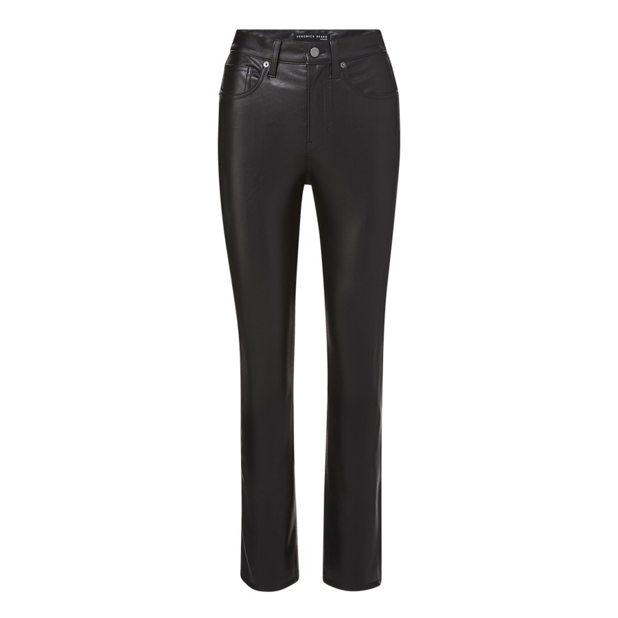 Clothing Veronica Beard | Carly Vegan Leather Kick Flare Pant Black