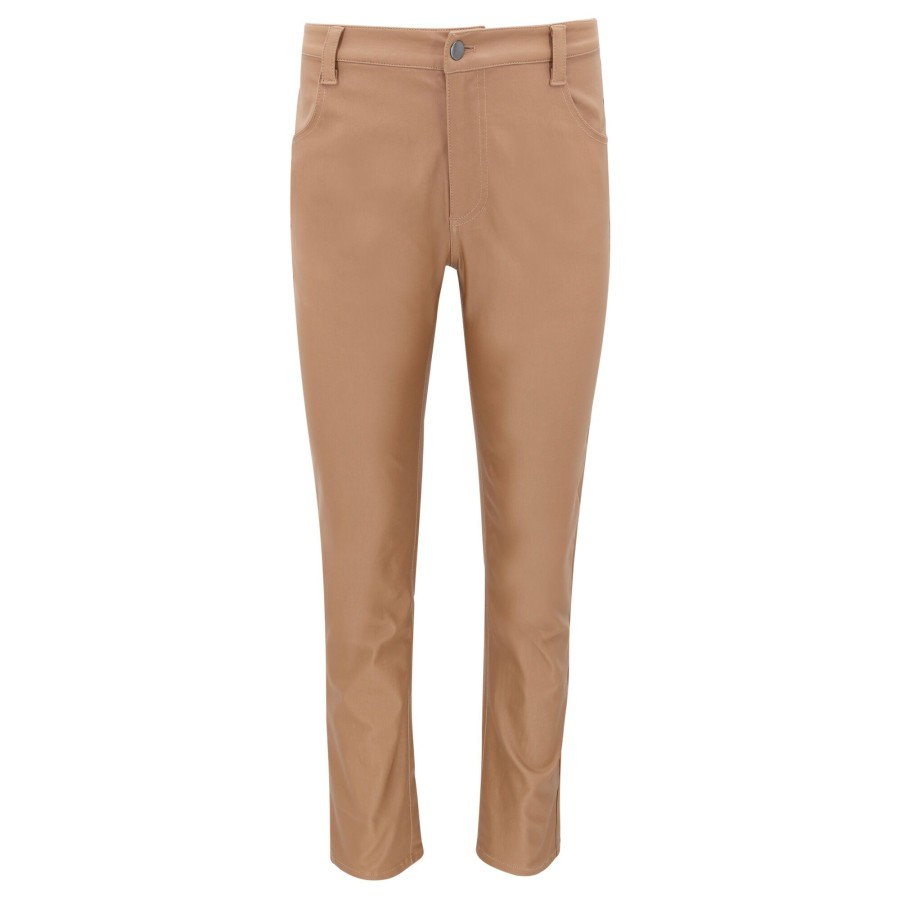 Clothing Hilton Hollis | Coated Viscose Stretch Pant Toffee
