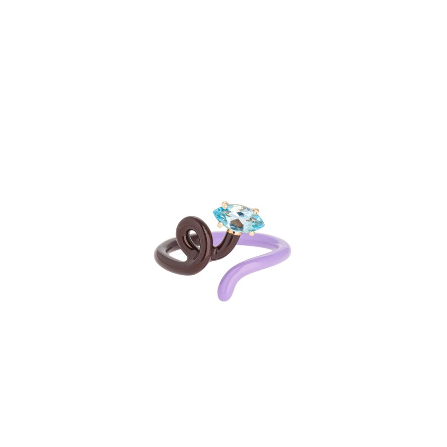 Jewelry Bea Bongiasca | B Vine Ring Chocolate/Lavender