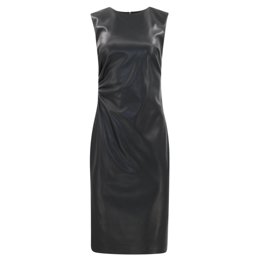 Clothing Sachin & Babi | Diana Faux Leather Sheath Dress Black