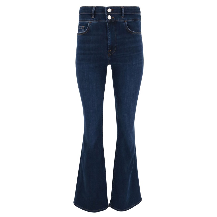 Clothing Frame | Double Waist Band High Flare Jean Majesty