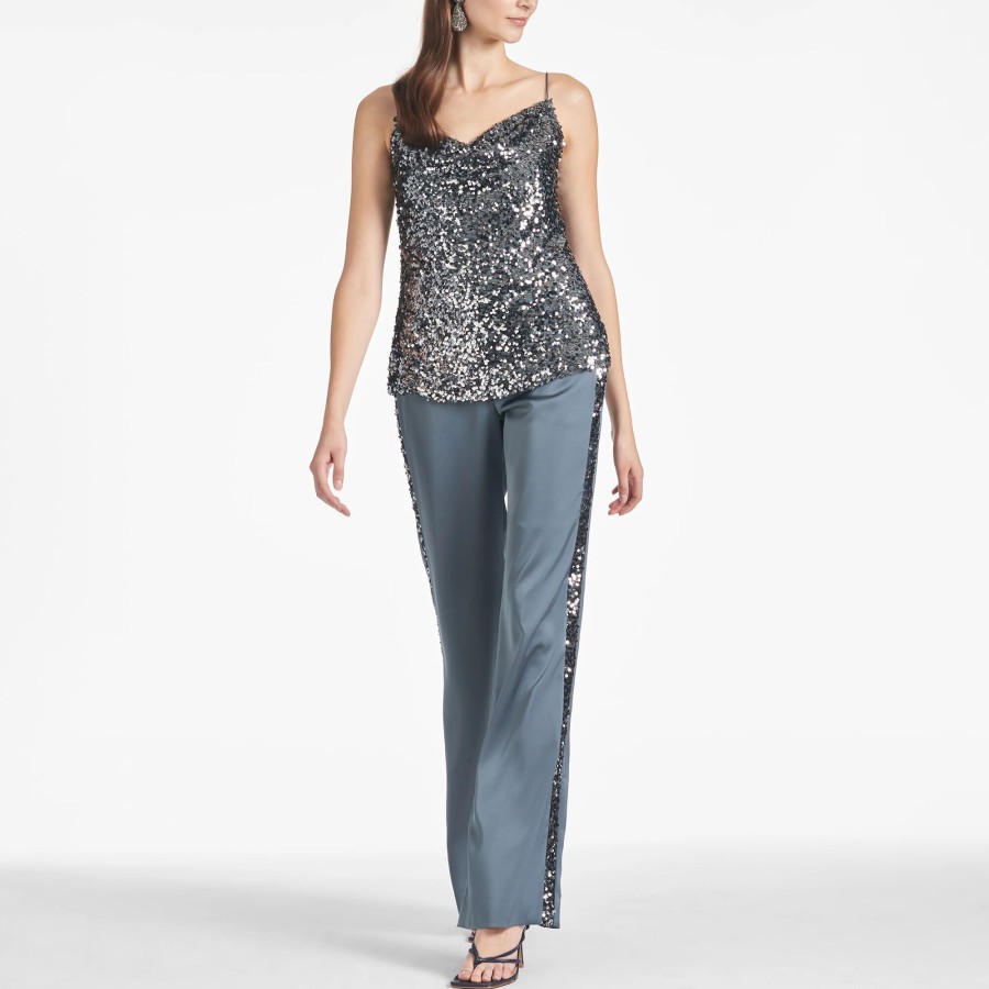 Clothing Sachin & Babi | Jesse Sequin Cowl-Neck Tank Gunmetal