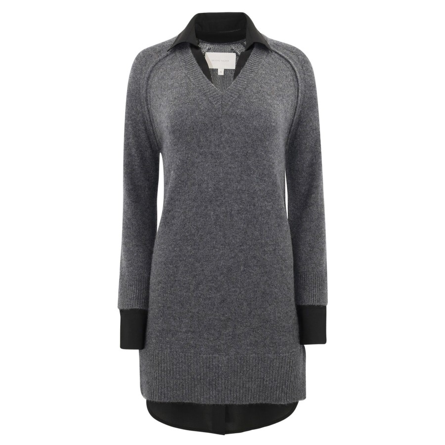 Clothing Brochu Walker | The Looker Layered V-Neck Dress Charcoal/Black