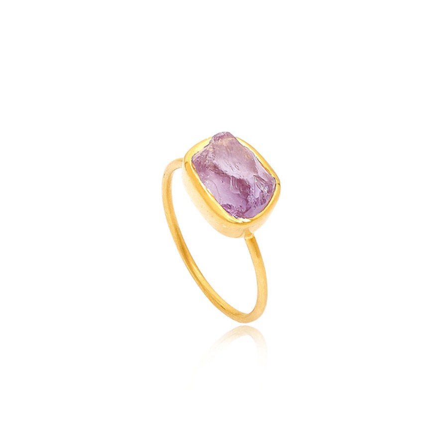 Jewelry Pippa Small | 18Kt Gold Uncut Metamorphic Ring Amethyst