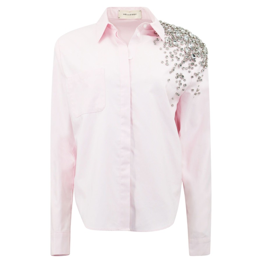 Clothing Hellessy | Alfred Crystal-Embroidered Button-Front Shirt Pink