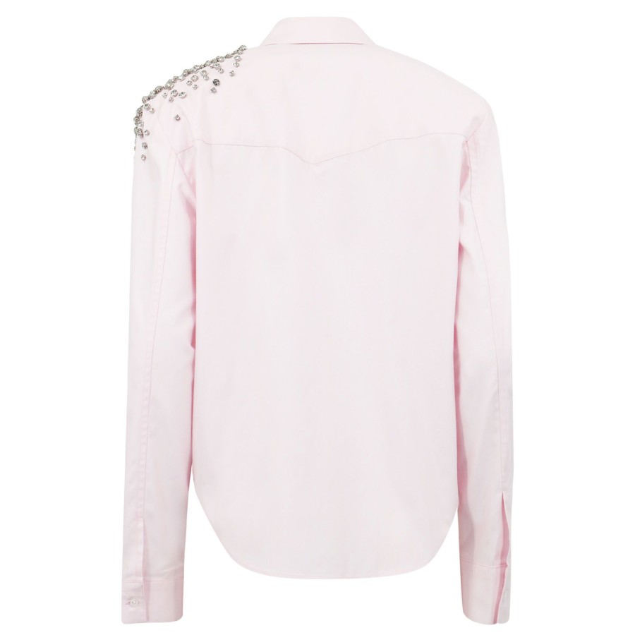 Clothing Hellessy | Alfred Crystal-Embroidered Button-Front Shirt Pink