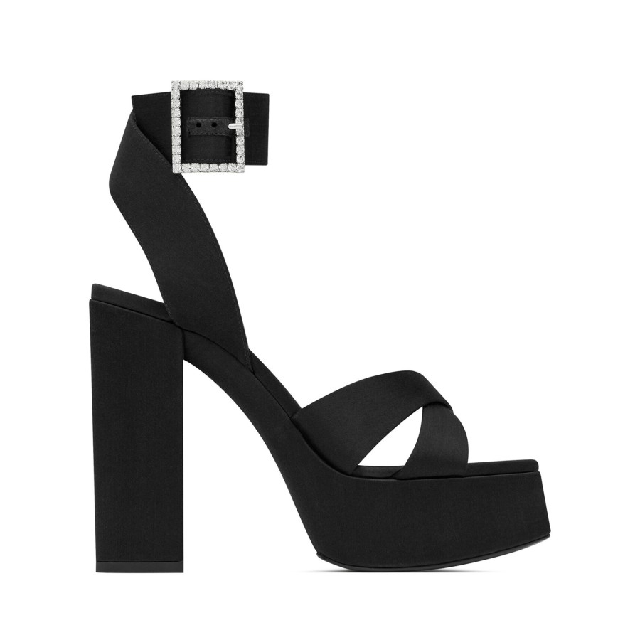 Shoes Saint Laurent | Bianca 85Mm Platform Sandal Black