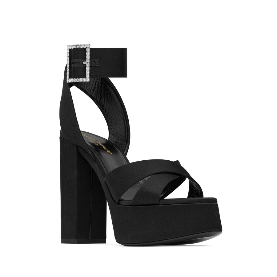 Shoes Saint Laurent | Bianca 85Mm Platform Sandal Black