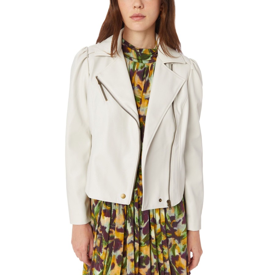 Clothing Marie Oliver | Maeve Vegan Leather Moto Jacket Cloud